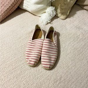 Toms slip on stripped canvas shoes size 10